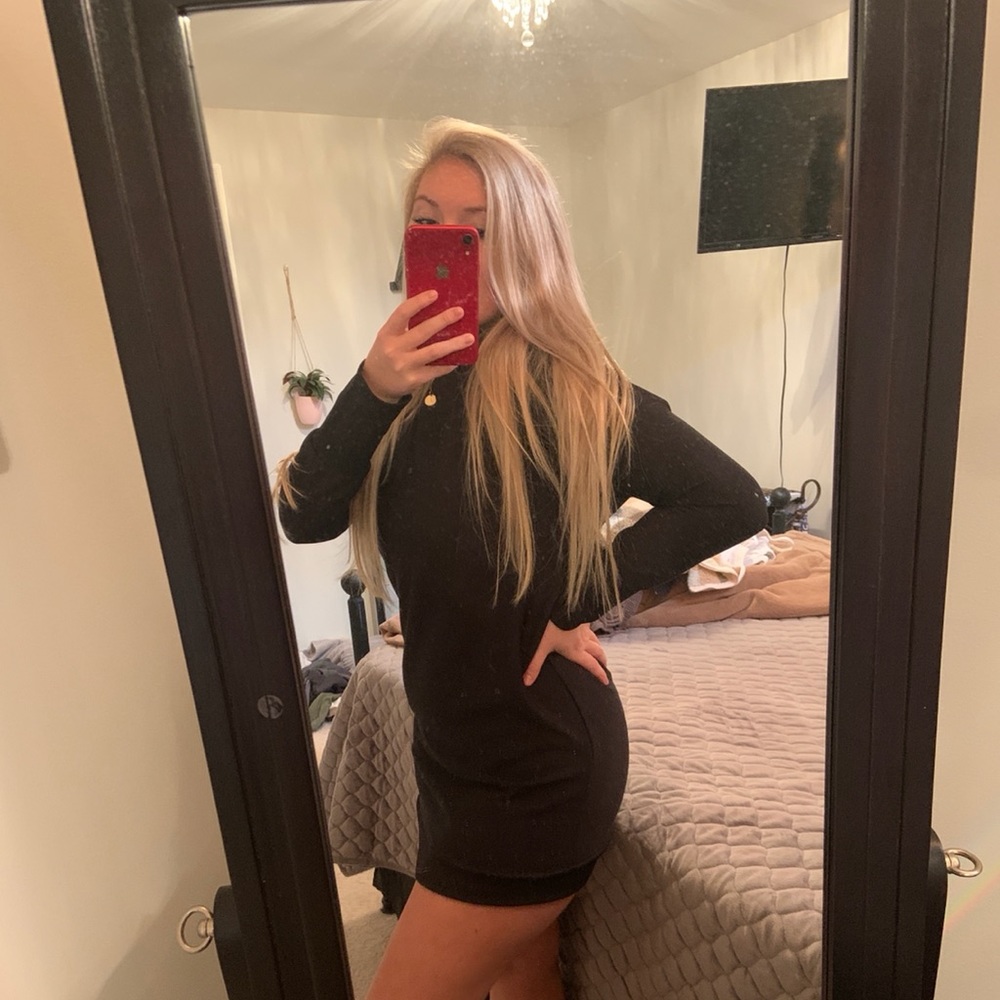 Black turtleneck dress